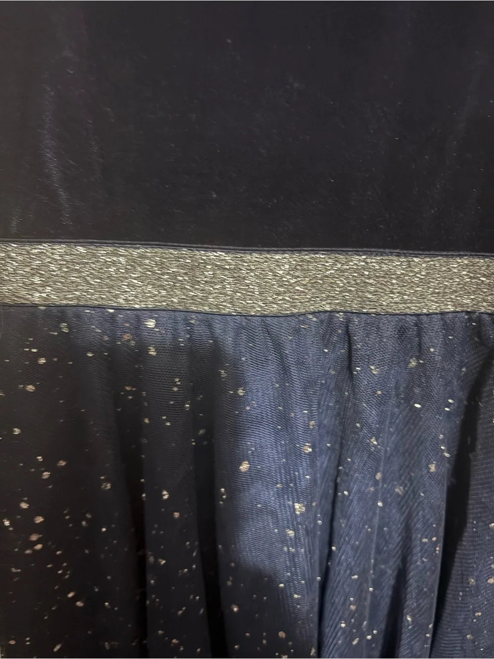 The Children's Place Midnight Navy Velvet & Sparkle Tulle Dress